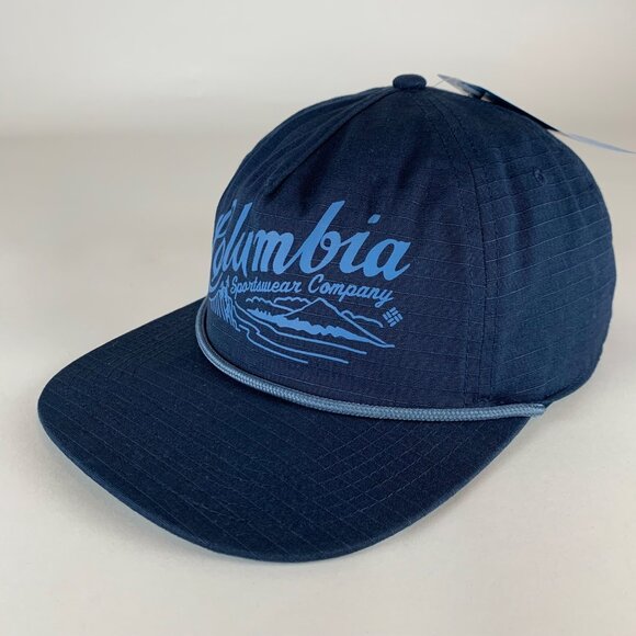 Columbia Sportswear Mens Navy Blue Roper Snapback Hat New - Picture 1 of 5